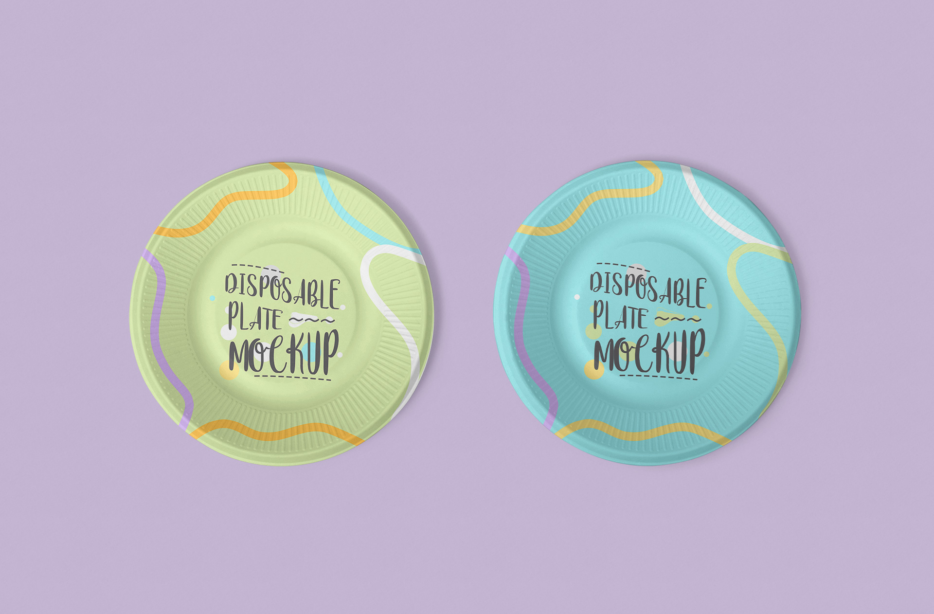 Modern Paper Plate Mockup with Two Plate Designs