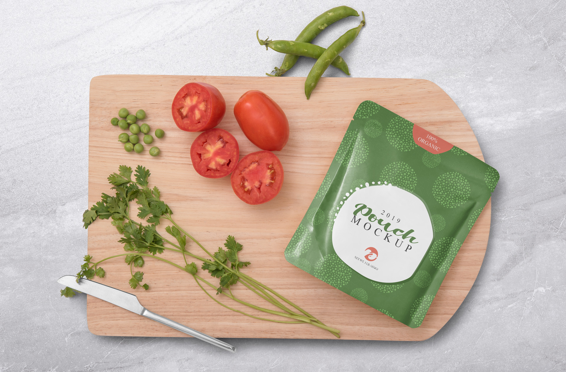Stand-Up Pouch Packaging Mockup for Organic Food