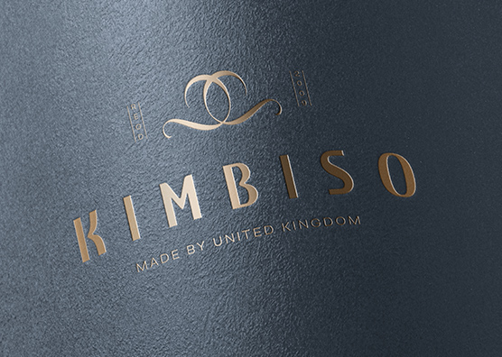 Gold Foil Logo Mockup on Dark Textured Paper