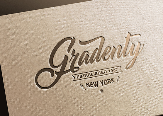 Debossed Retro Logo Mockup on Textured Paper