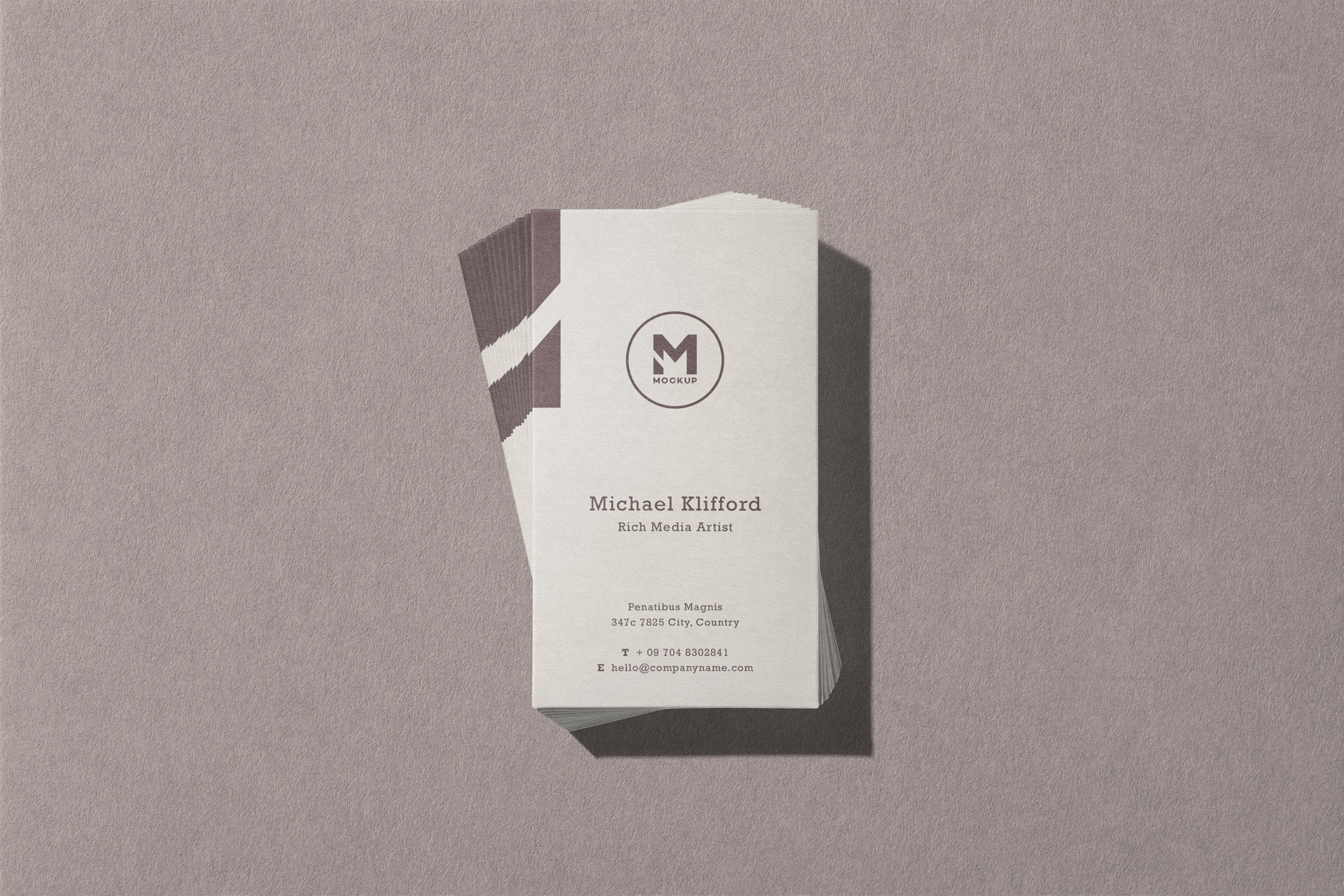 Vertical Business Card Stack Mockup Template