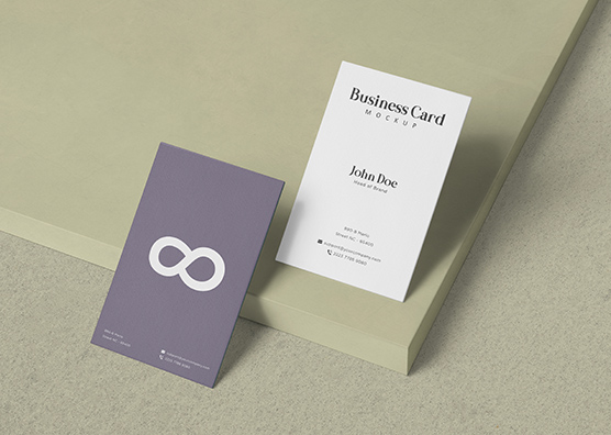 Modern Vertical Business Card Mockup Set