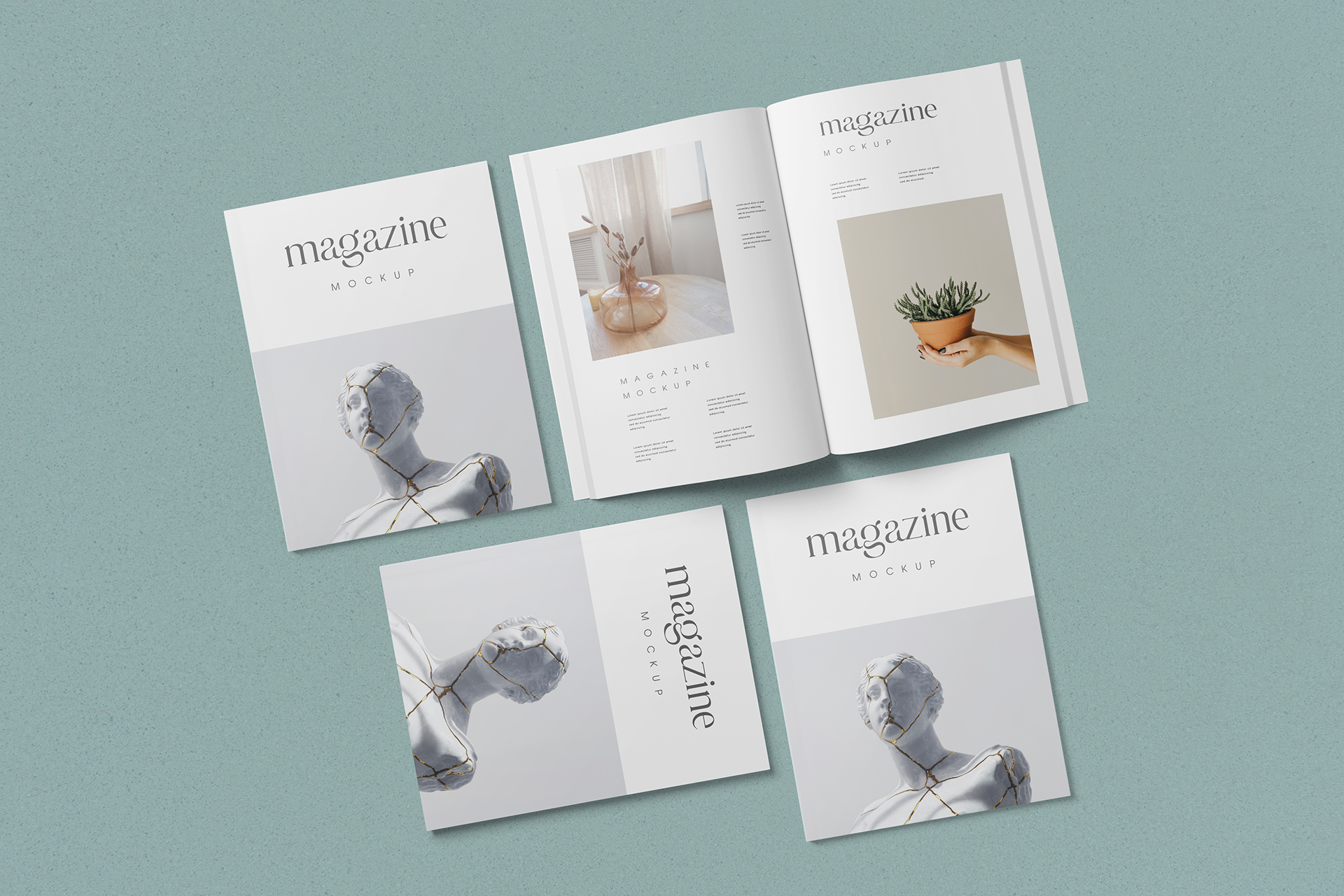 Magazine Cover and Inside Spread Mockup
