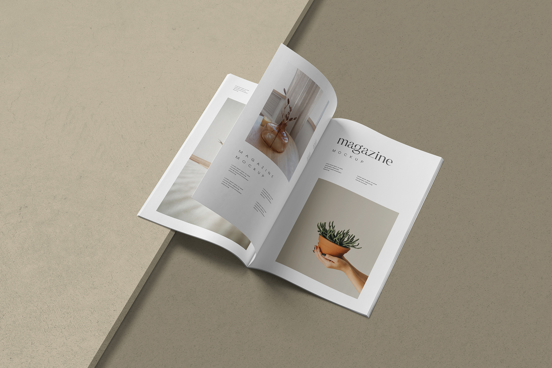 Elegant Open Magazine Mockup PSD Layout