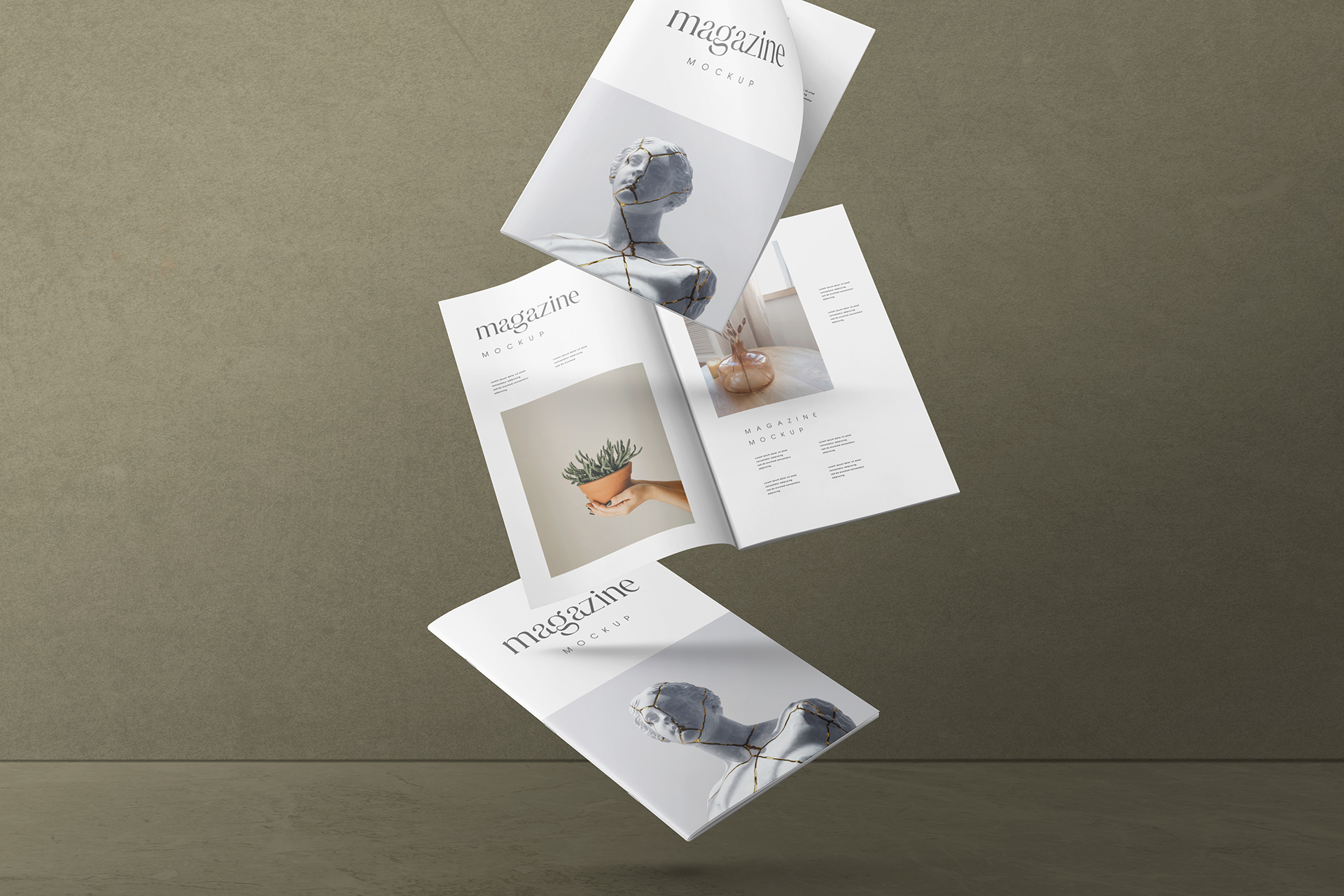 Floating A4 Magazine Mockup Vol.1