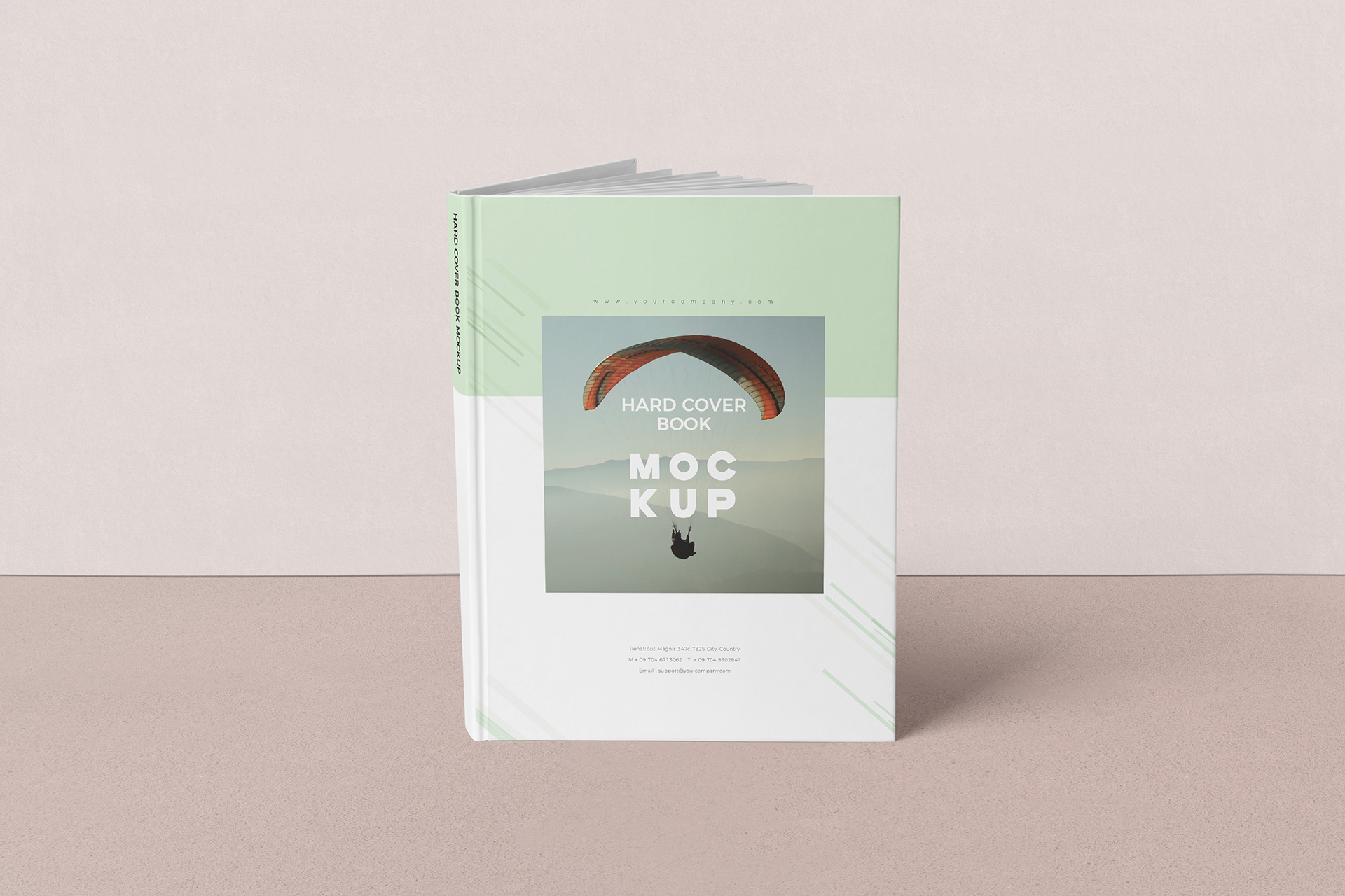 Standing Hardcover Book Cover Mockup