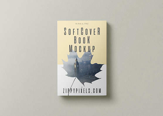 Top View Softcover Book Cover Mockup
