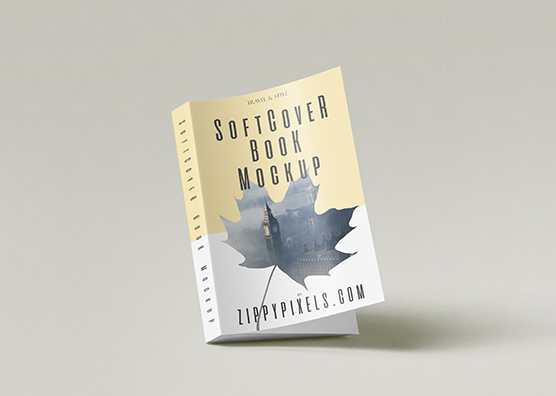 Standing Paperback Book Mockup Design