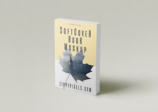 Side Spine Softcover Book Mockup