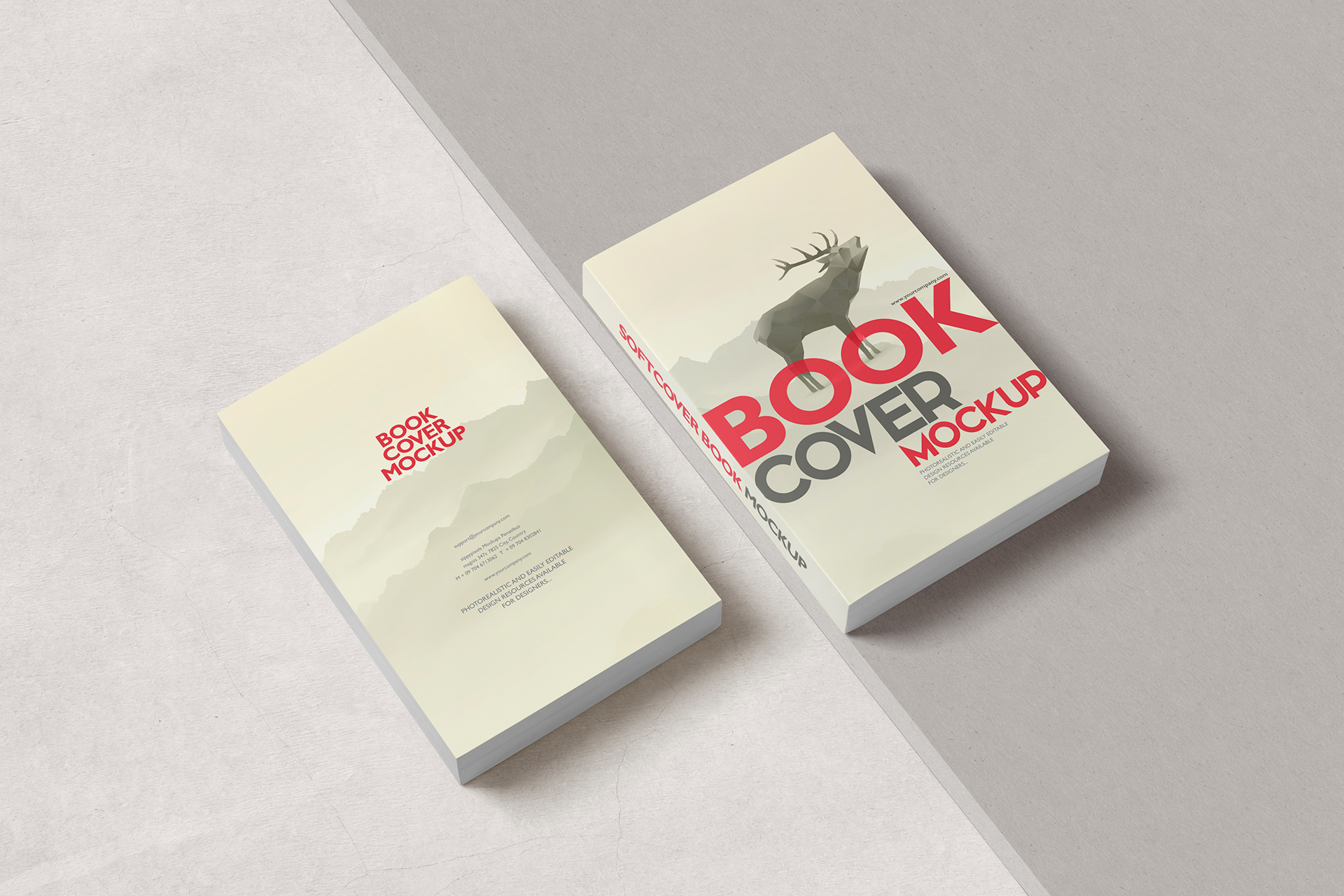 Flat Lay Softcover Book Mockup Design