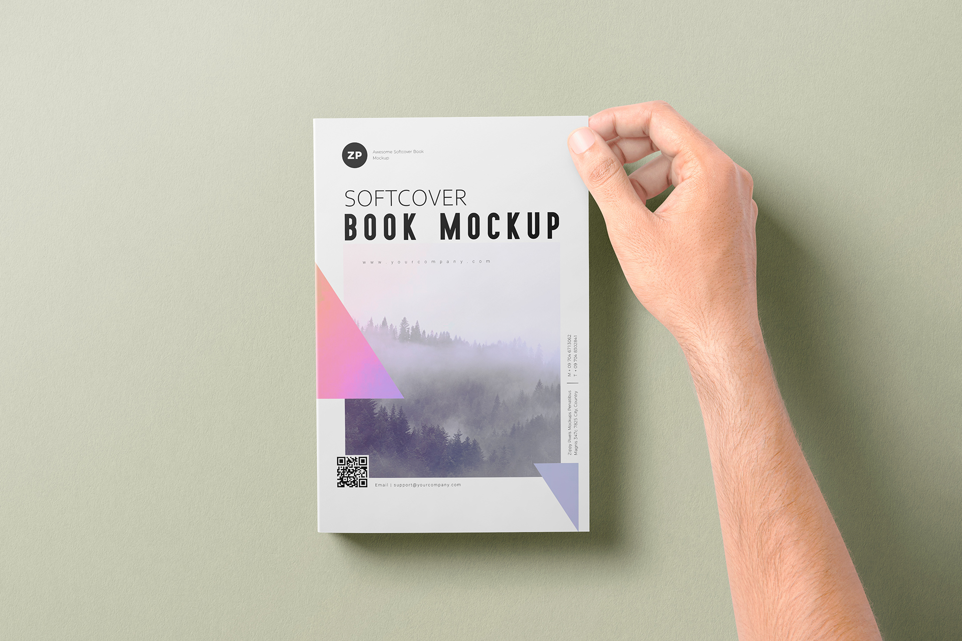 Pinch-Hold Softcover Book Mockup