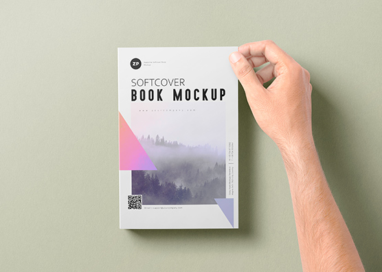 Pinch-Hold Softcover Book Mockup